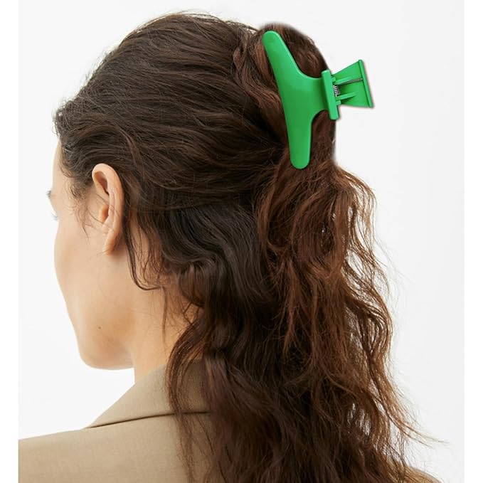 BAHABY Hair Clips for Styling Sectioning 12 Pack Green Hot Pink Butterfly Clamps Hair Claw Clips Pro Salon Hair Clips for Styling, Sectioning, Cutting and Coloring