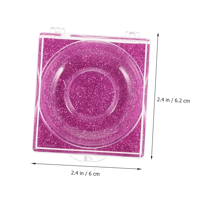 OUNONA 6-Piece False Eyelash Case Set Plastic Lash Holder Glitter Finish for Easy Storage and Organization for Makeup Artists and Eyelash Enthusiasts