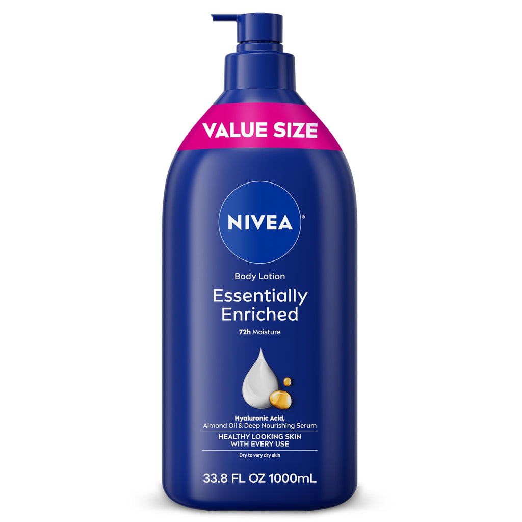 NIVEA Essentially Enriched Body Lotion Very Dry Skin, Almond Oil 33.8 Fl Oz