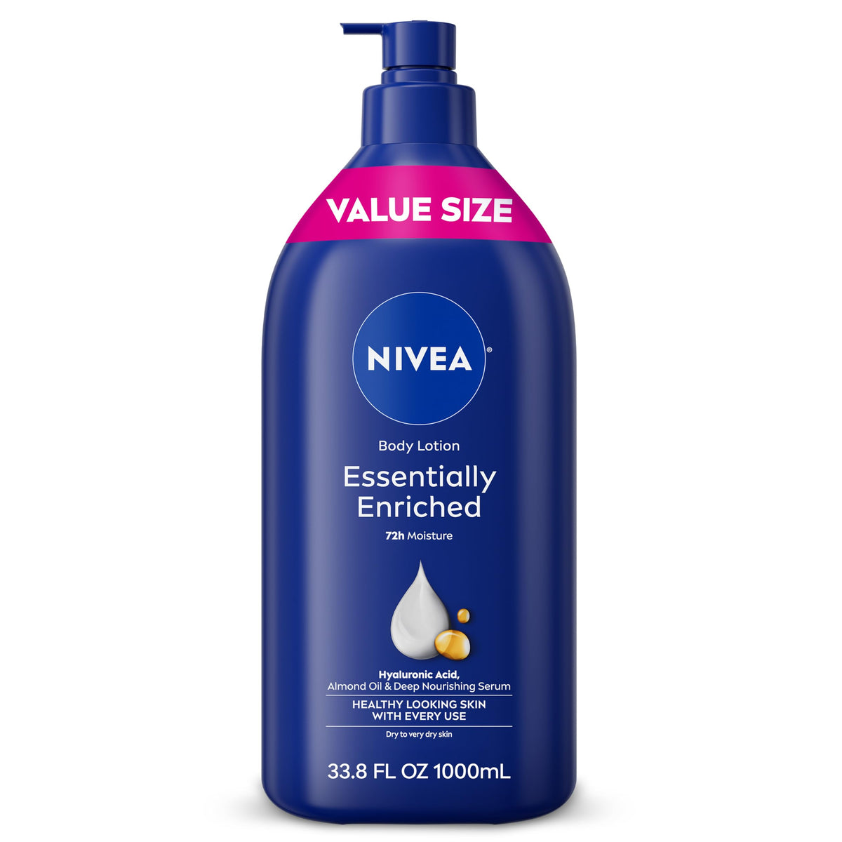 NIVEA Essentially Enriched Body Lotion Very Dry Skin, Almond Oil 33.8 Fl Oz