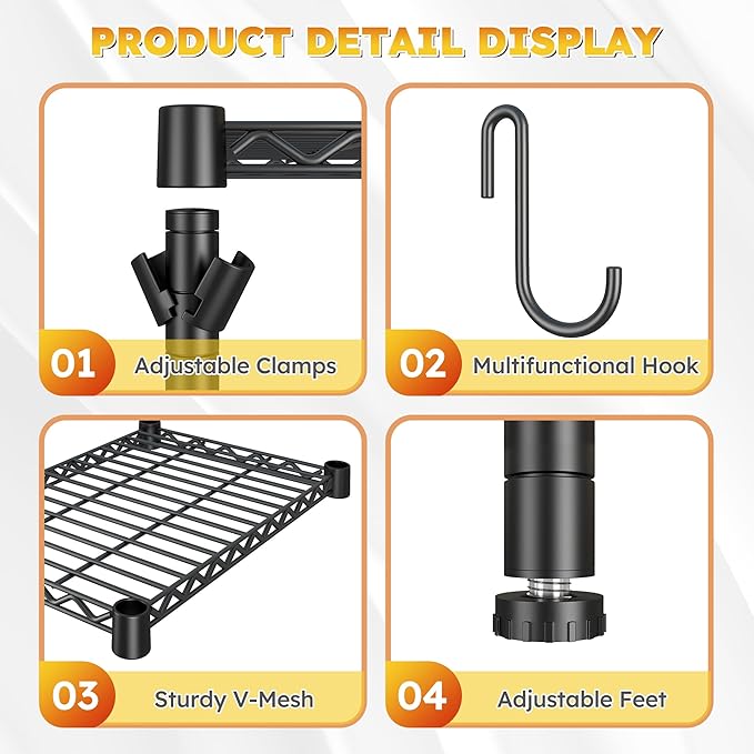 REIBII 2 Tier Mini Fridge Shelf with Storage for Dorm Adjustable Height Storage Shelves Metal Shelving Rack Mini Fridge and Microwave Stand for College Rooms Kitchen, Office, 52.36Hx18.1Dx26.38W