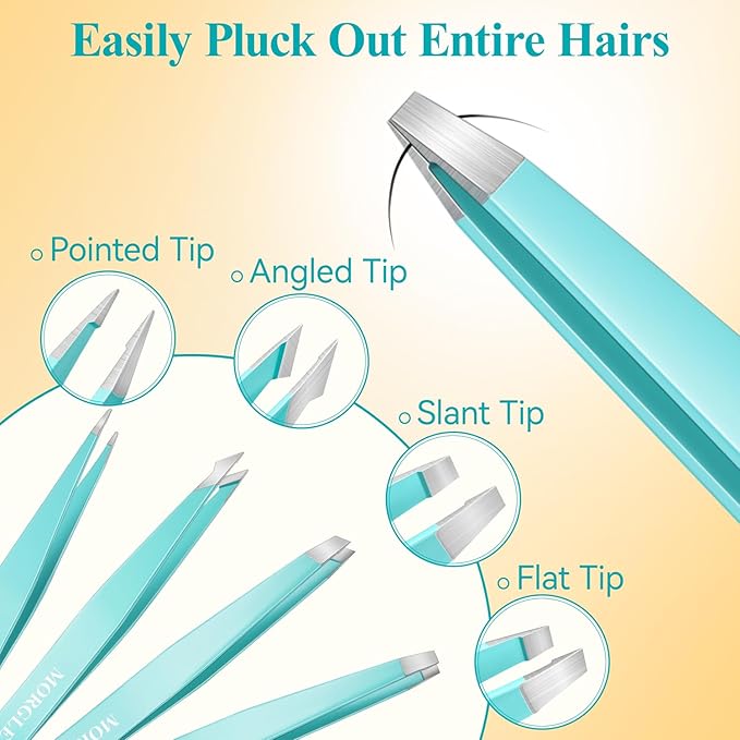 Tweezers for Women Facial Hair, 10 in 1 Pimple Popper Tool Kit