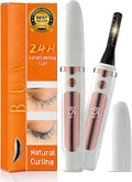 Heated Eyelash Curler – Fast 5s Heat-Up, USB Rechargeable Electric Eyelash Curler, LED Display, Anti-Burn, 24H Long-Lasting Curl, Perfect Gift for Women (White A1)