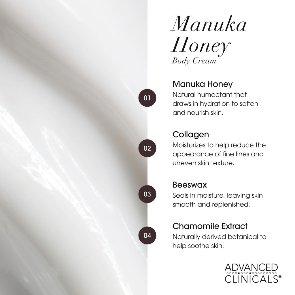 Advanced Clinicals Vitamin C Brightening Cream + Manuka Honey Body Lotion & Face Moisturizer 2pc Skincare Set For Women & Men | Body Butter Creams Help Reduce Appearance Of Dark Spots & Dry Skin, 2pc