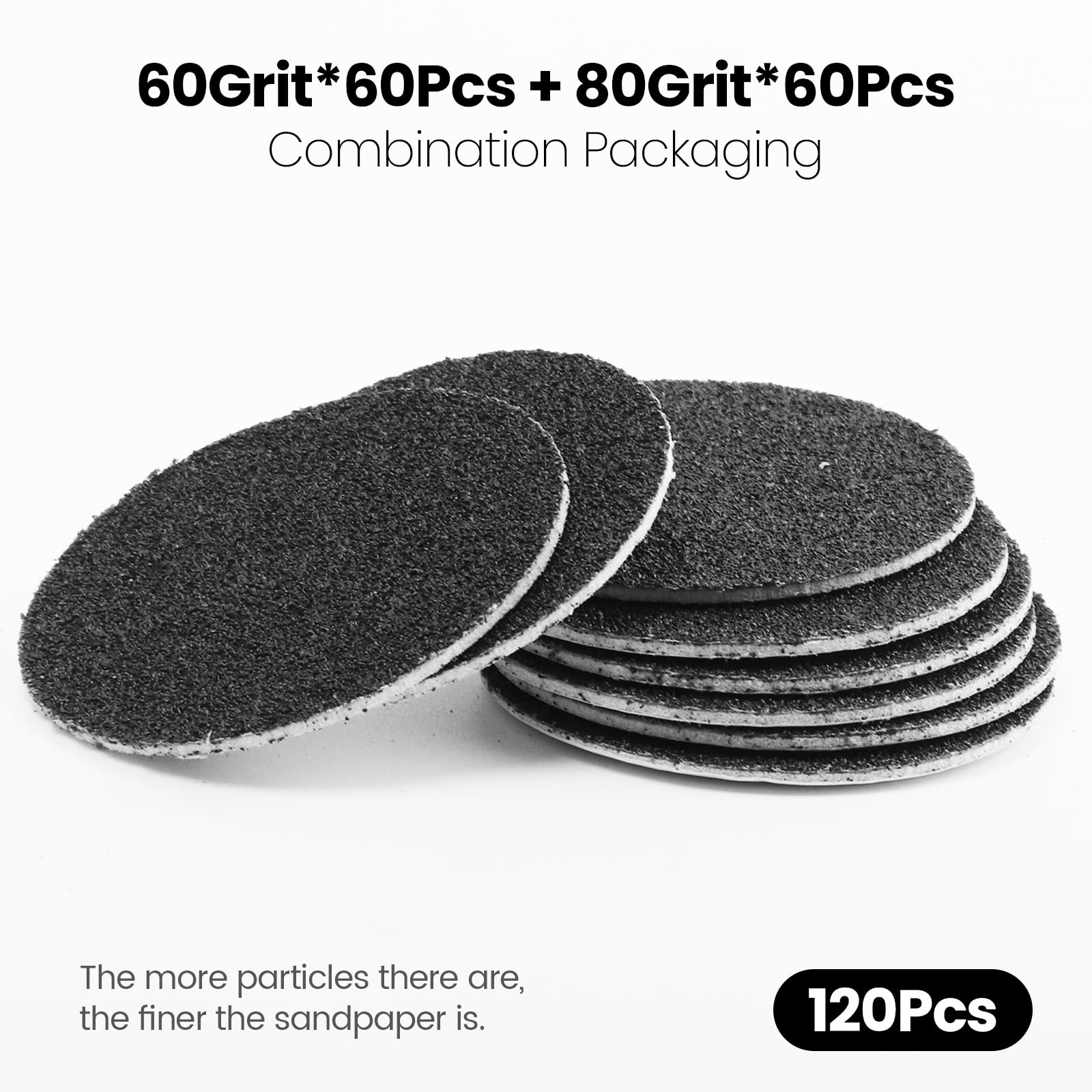 120pcs Replaceable Sandpaper Refill Discs for Electric Callus Remover