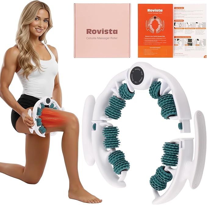 Rovista Anti Cellulite Massage Tool - Ergonomic Cellulite Remover for Legs and Arms with Detachable Handles - Smooth-Glide Lymphatic Drainage Massager for Boost Confidence and Tightened Skin(Green)