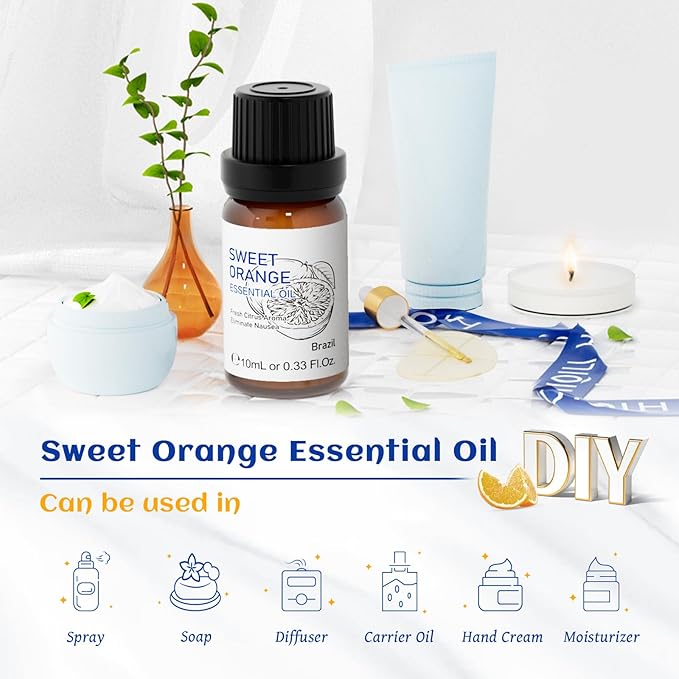 HIQILI Sweet Orange Oil Pocket Size for Skin Care & Diffusers