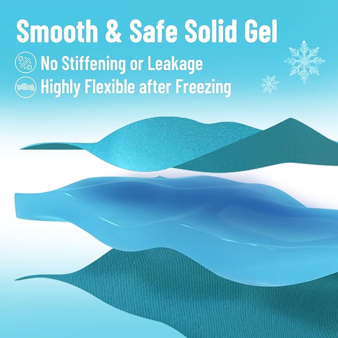 Cooling Eye Mask for Puffy Eyes, Ice Eye Pack After Surgery Relief - Reuable Cold Compress for Dry Eye - Comfortable Perfect Fit Gel Sleep Mask, Light Blue of 3D