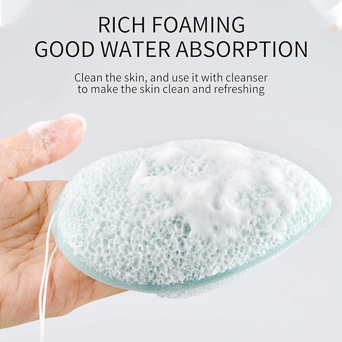 DAGEDA 2Pcs Konjac Facial Sponge,Deep Pore Cleansing,Exfoliating Blackheads