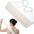 LXUEJIE Natural Loofah Back Scrubber, Exfoliating Body Scrubber, Loofah Exfoliating Bath Strap Shower Loofah Back Sponge to Clean Body Deeply for Women and Men