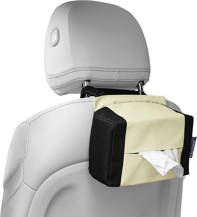 FH Group E-Z Travel™ Napkin Tissue Dispenser Holder Fits Most Cars, SUVs, Trucks, and Vans Beige