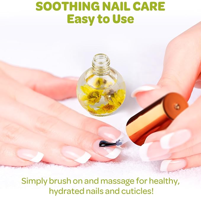 Cuticle Oil, Vanilla Cuticle Nail Oil Infused with Real Flowers 15ml