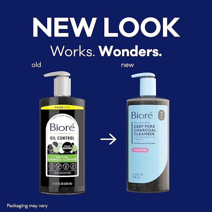 Biore Deep Pore Charcoal Face Wash For Oily Skin, 11.45 fl oz
