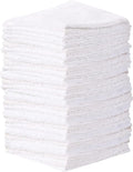Towel and Linen Mart 100% Cotton - 24 PK Wash Cloth Set - White Color Flannel Face Cloths, Highly Absorbent and Soft Feel Fingertip Towels (White, Pack of 24)