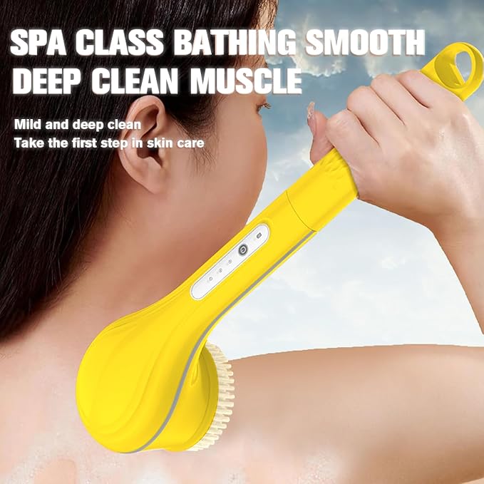 Electric Body Brush Set for Showering, Yellow
