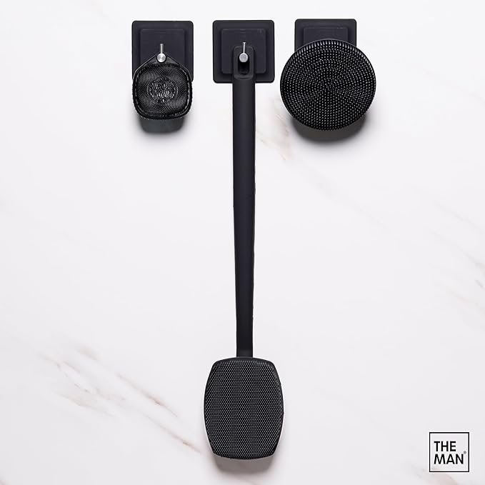 The Man Silicone Face, Body, and Back Scrubber Brush (Variety Set)