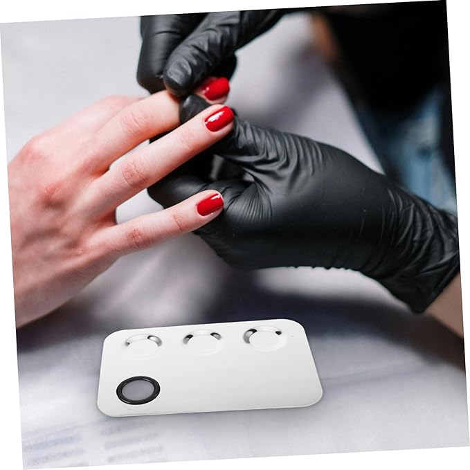 DEARMAMY Makeup Mixing Plate Small Palette Cosmetic Foundation Dish Beauty Face Tray Powder Pallets Mini Makeup Tool Accessories Foundation Plate Make up Plate Silver Stainless Steel