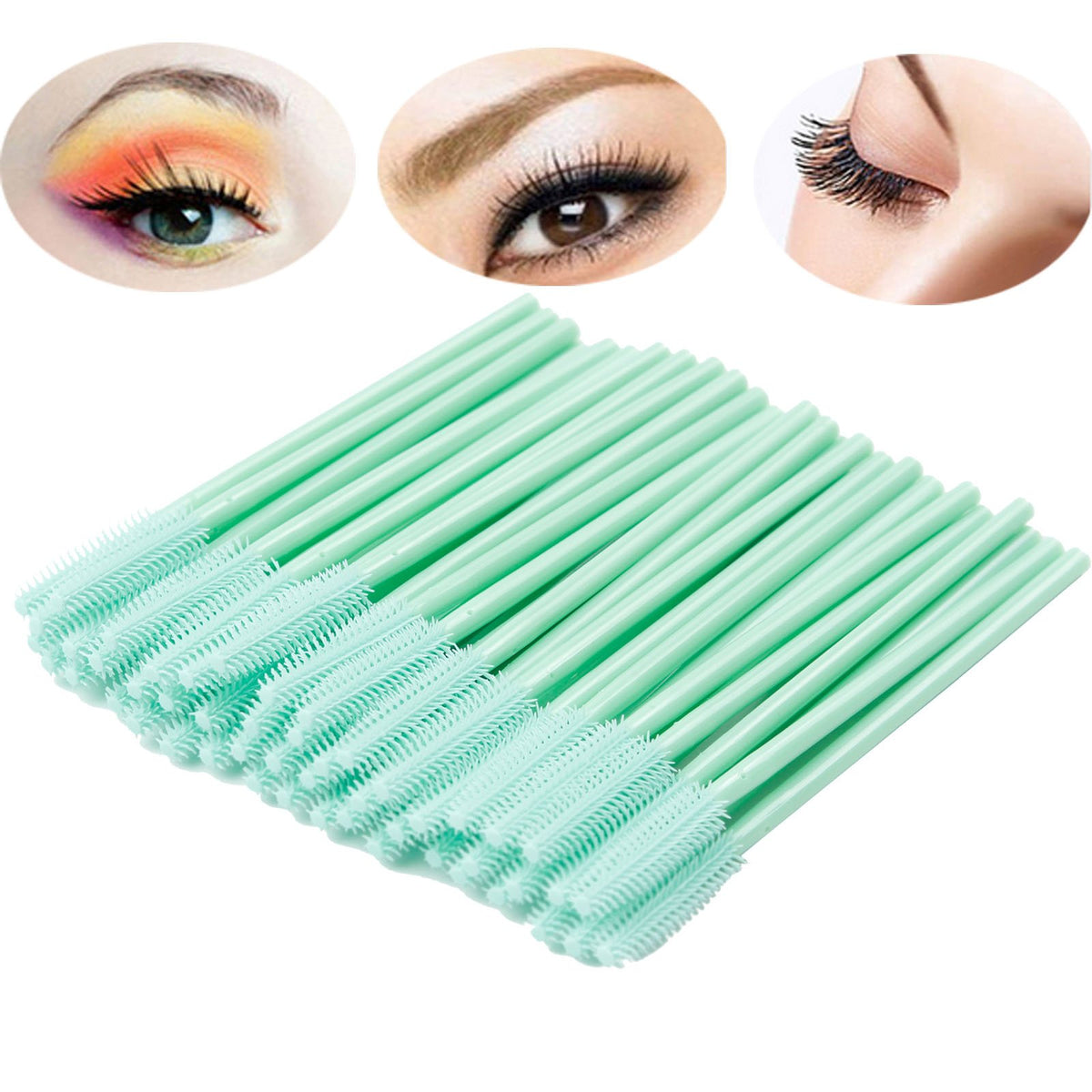 BIHRTC Pack of 100 One-Off Disposable Silicone Eyelash Mascara Brushes