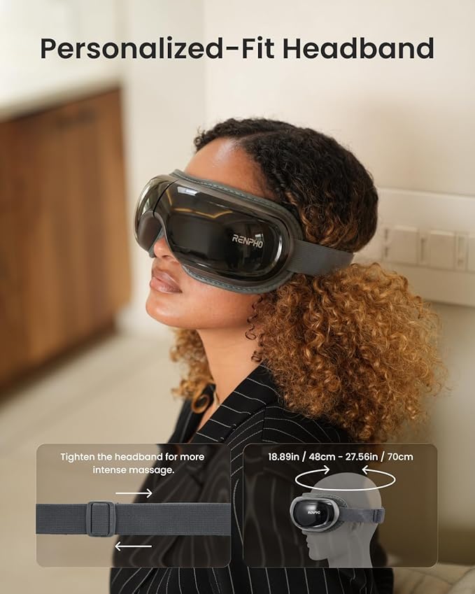 RENPHO Eye Massager with Heat and Cooling Voice Control, Birthday Gifts for Women Men, FSA Eligible HSA, Massaging Eye Mask for Dry Eyes Head Tension and Stress Relief - Eyeris 3