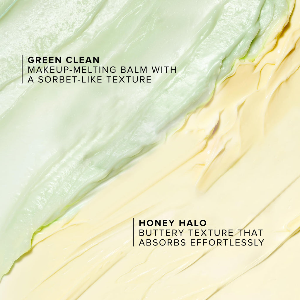 Farmacy Melt & Moisturize Duo - Travel Size Skin Care Set with Green Clean Makeup Remover Balm & Honey Halo Moisturizer Face Cream - Cleanses Skin & Hydrates for a Plump, Dewy Glow (2 Count)