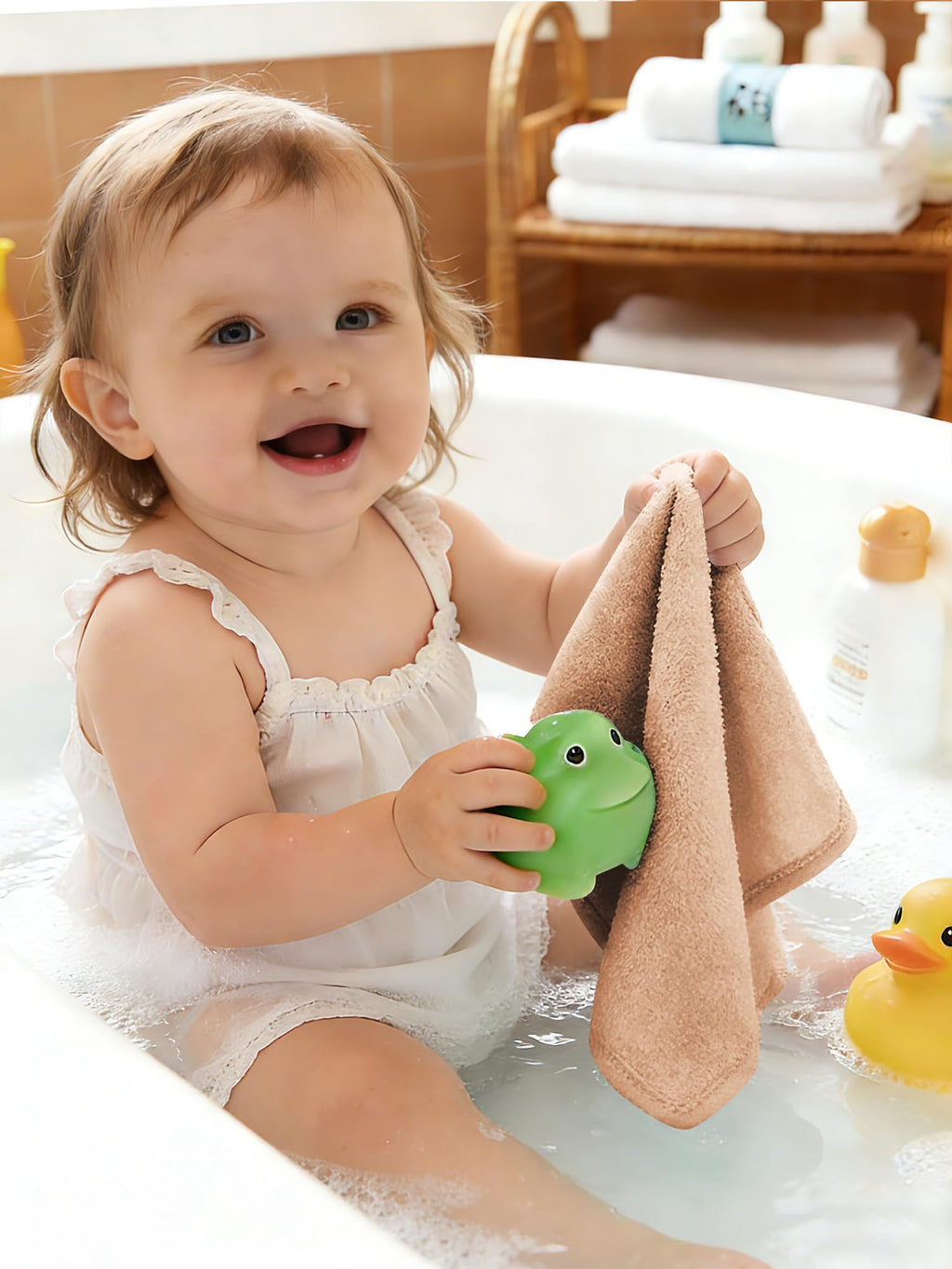 HIPHOP PANDA Ultra Soft Baby Washcloths, 2-Layer Absorbent Wash Cloths