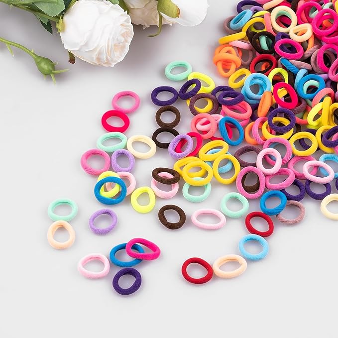 400 PCS Baby Hair Ties – No Damage Elastic Ponytail Holders, Soft Seamless Multicolor Hair Bands for Toddlers and Girls, Baby Hair Accessories (30 Colors)