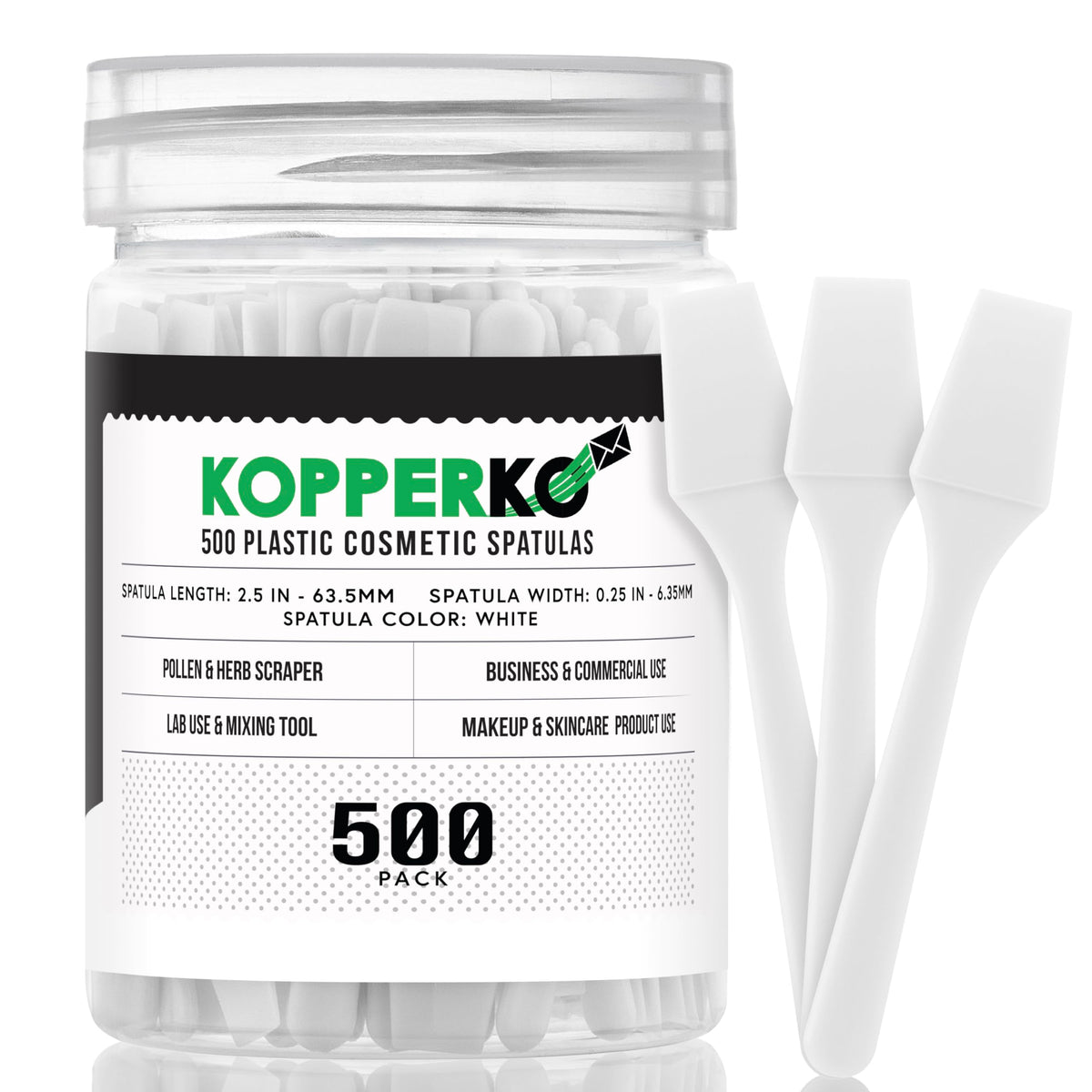 Kopperko Mini Skincare Spatula, 2.5 Inch, 500 Pack, Sky Blue