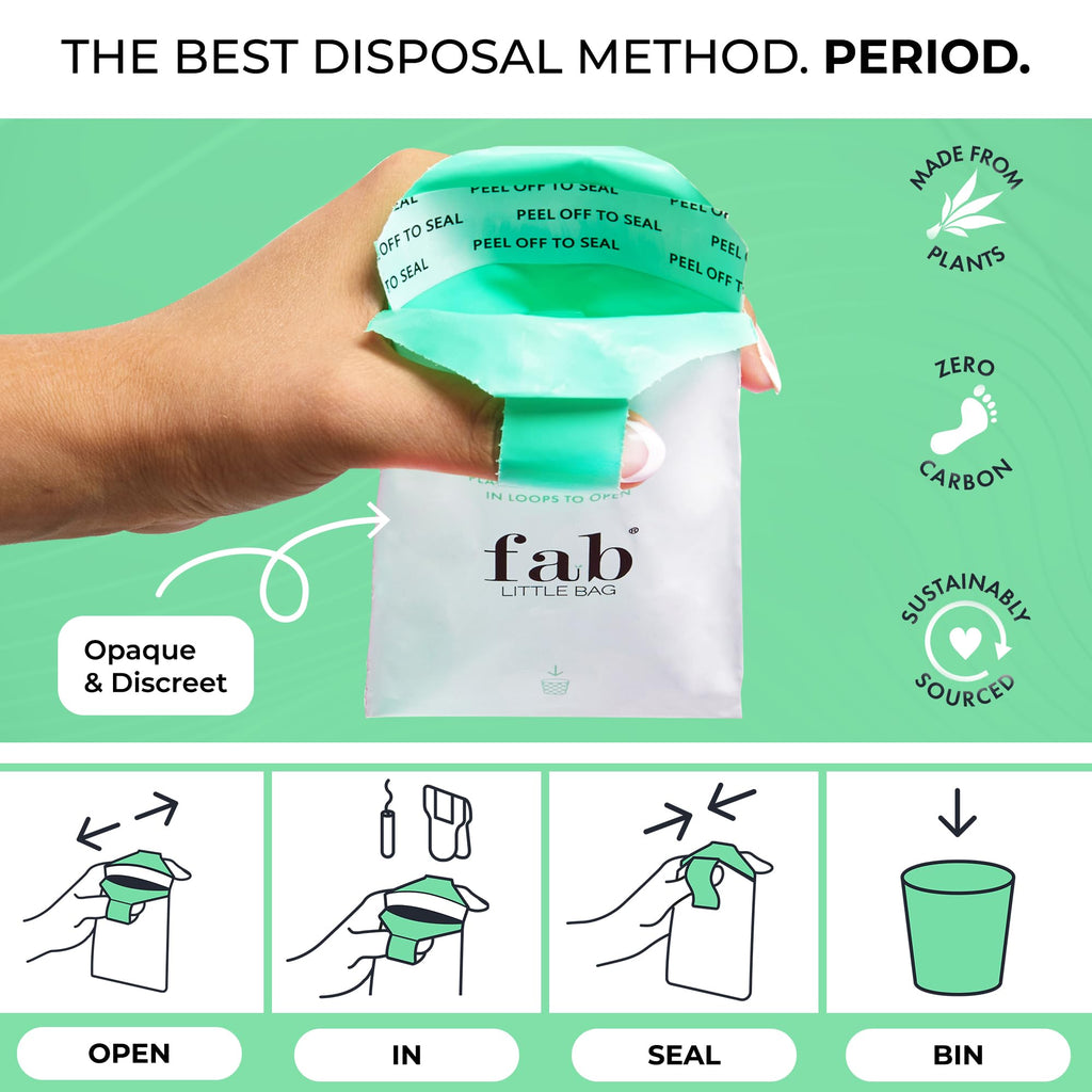 Fab Little Bag Sanitary Waste Bags - Pack of 200 Dispenser Bags (Dispenser Sold Separately) - Prevents Odours, No Mess, Eco Friendly