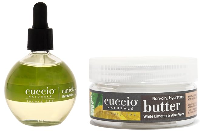 Cuccio Full Hand Treatment - Cuticle Oil 2.50 Oz and Butter Blends Moisturizing Scented Body Cream