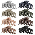 TOCESS Hair Claw Clips for Women – Large Clips for Thin Thick Hair Big Neutral Claw for Curly Hair Matte Nonslip Strong Hold 4.33 Inch Jumbo Claws Jaw Set (8 Pcs)