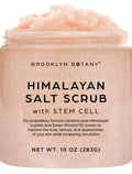Brooklyn Botany Himalayan Salt & Stem Cell Body Scrub - Moisturizing and Exfoliating Body, Face, Hand, Foot Scrub - Fights Stretch Marks, Fine Lines, Wrinkles - Great Gifts for Women & Men - 10 oz