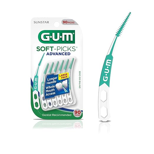 GUM Soft-Picks Advanced – Easy-to-Use Interdental Picks for Plaque Removal Health with Convenient Carry Case, Dentist Recommended, 90 Count