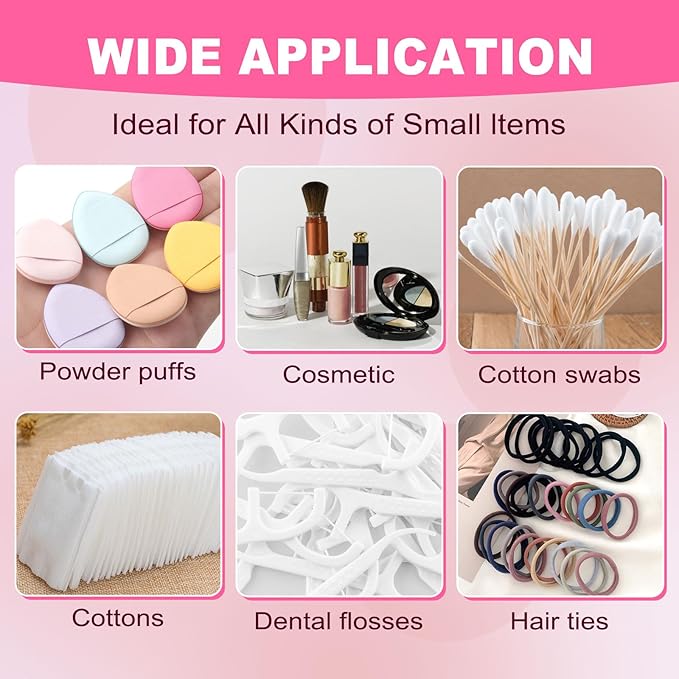 Etenpo 4 Packs Floss Holder Travel, Travel Cotton Round Holder, Travel Containers, Suitable for Hair Tie, Organizer for Collecting Small Items(3.3 x 1.5in,White)