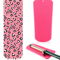 Shappy 2 Pcs Heat Resistant Curling Iron Flat Iron Travel Case,Leopard