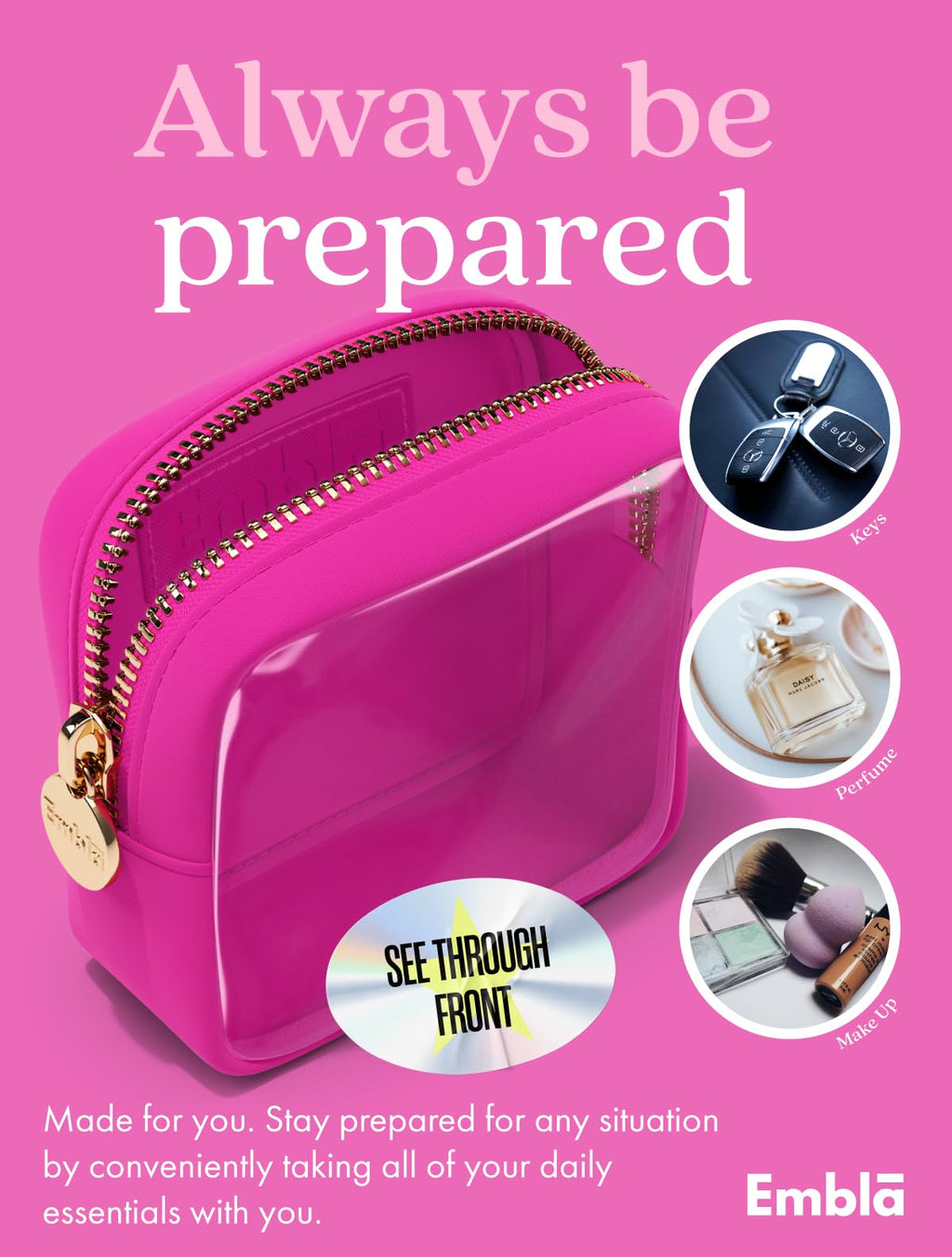 Makeup Bag for Women, Travel Cosmetic Organizer, Waterproof Toiletry Pouch