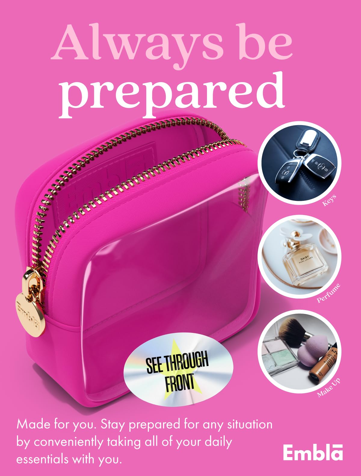 Makeup Bag for Women, Travel Cosmetic Organizer, Waterproof Toiletry Pouch