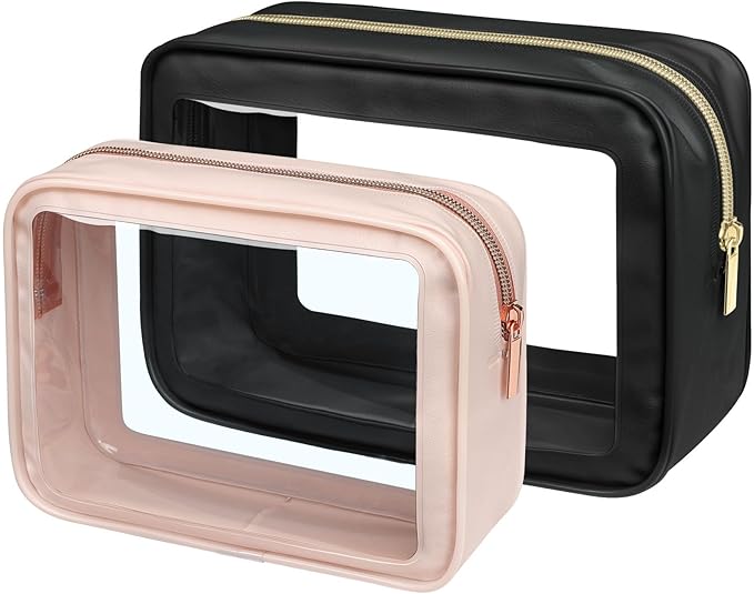 PACKISM Clear Makeup Bag - 1 Medium for Carry-on 1 Large Checked Luggage