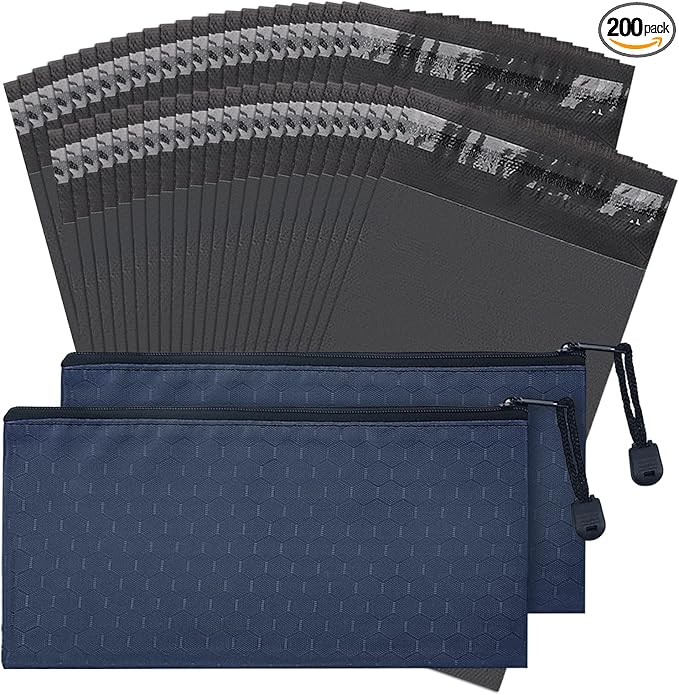 Sanitary Napkin Disposal Bags, Feminine Personal Disposal Bags, 200pcs Gray Opaque Bags and 2pcs Dark Blue Sanitary Napkin Storage Bags for Sanitary Disposal, Tampons, Pads, and Liners