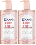 Bioré Rose Quartz + Charcoal Daily Purifying Cleanser,Oil Free Facial Cleanser Energizes Skin,Dermatologist Tested and Cruelty Free,6.77 oz,(Pack of 2)