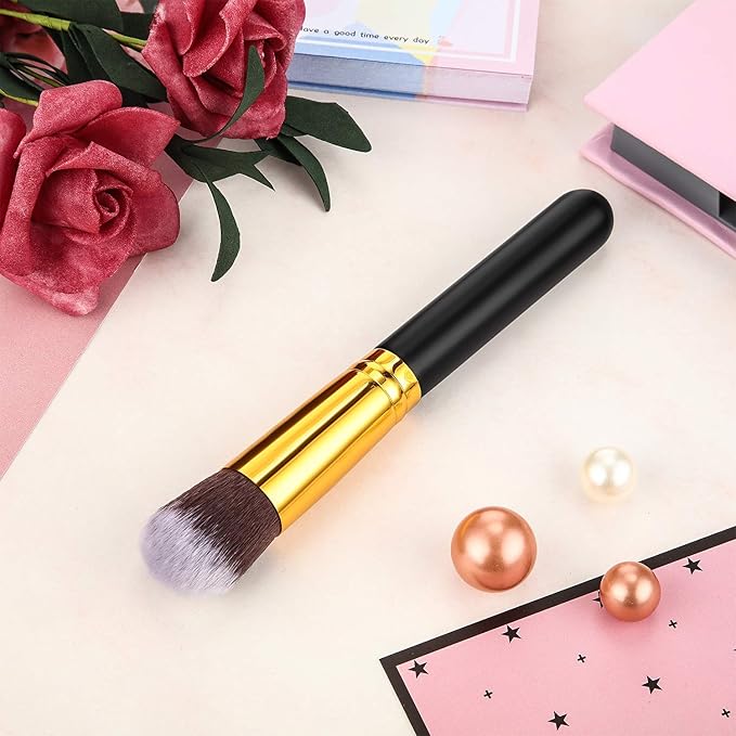 Blulu 2 Pack Self Tanning Brush for Face and Kabuki, Self Tanner Brush Applicator for Makeup Powder Foundation, Bronzing Lotion, Tanner Spray, Substitute for Face Tanning Mitt