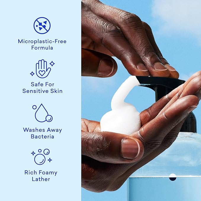 BLUELAND Hand Soap Starter Set, 1 Refillable Glass Foaming Hand Soap Dispenser in Slate with 4 Refill Tablets, Variety Scents, 4 x 9 Fl oz