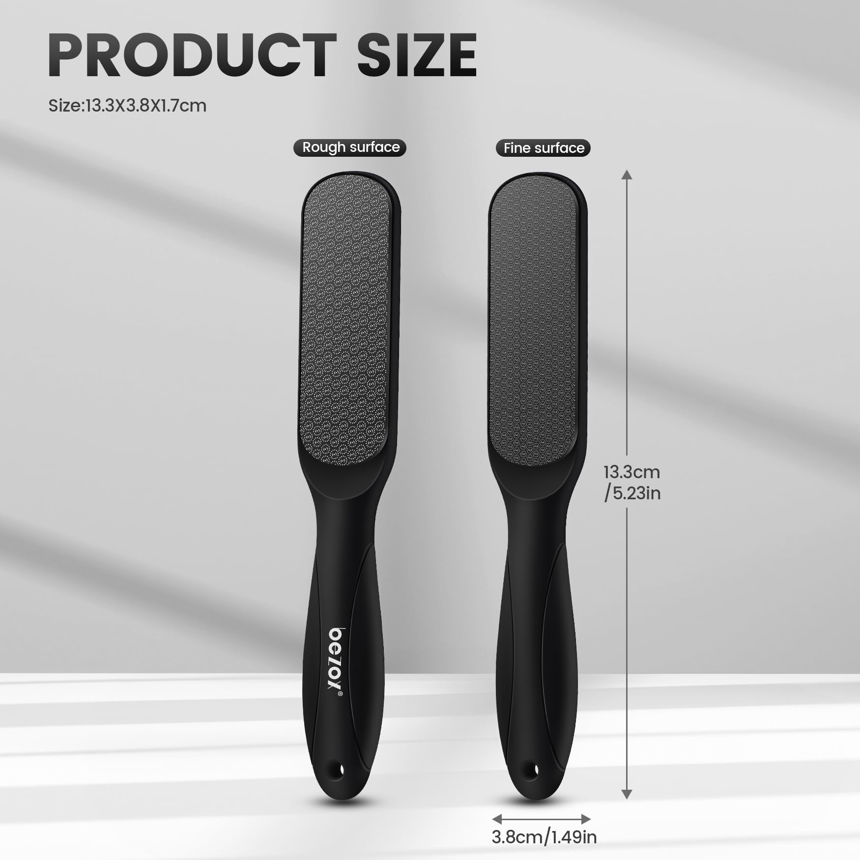 BEZOX Double-Sided Glass Foot File Callus Remover(1 PCS), Foot Scrubber for Dead Skin, Smooth Feet Pedicure Tools for Feet, Pumice Stone for Feet, Heel Scraper for Cracked Heels - Black