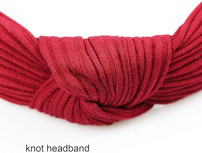 DRESHOW 8 Pack Knotted Headbands for Women Wide Turban Headband Yoga Exercise Ribbing Hair Hoop Hair Bands Accessories