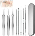 Usiveinborn Blackhead Remover Upgraded, Usiveinborn Blackhead Tweezers, Professional Upgraded Facial Blackhead Remover Tweezers, Blackhead Remover Tools Sets (A1-Silver-8pcs)