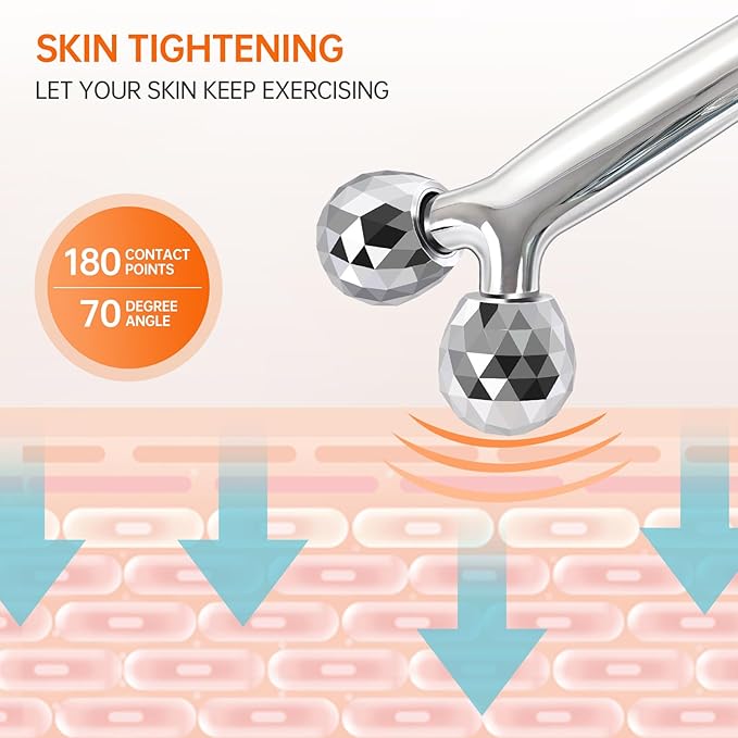 InfiniteRelax Face Roller Set, Cooling Gua Sha Facial Tools && Eye Roller