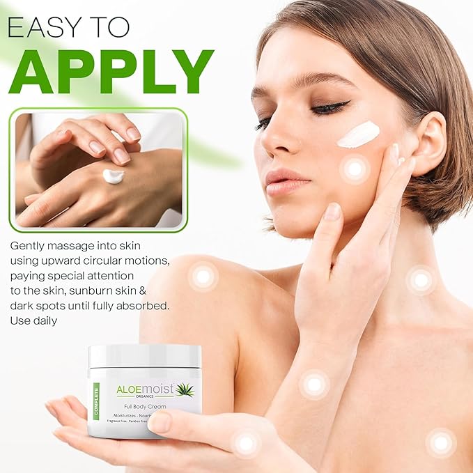 Organic Aloe Vera Face Cream & Body Moisturizing Cream, Natural Aloe Vera Lotion with Vitamin E Oil, Vitamin C, Retinol Cream, Shea Butter – Anti Aging Face Moisturizer for Women, Dry Skin (2 oz)