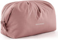 BAGSMART Makeup Bag Travel Makeup Bag, Cute Make Up Bag, Large Capacity Cosmetic Bags for Women, Wide-open Makeup Pouch Travel Essentials Toiletries Accessories Brushes (Nude Pink)