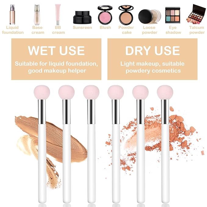 Mabor Mushroom Makeup Sponge with Handle Small Concealer Brush Sponge