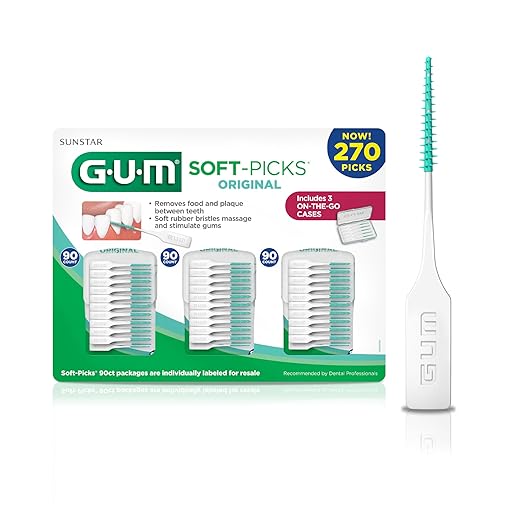 GUM Soft-Picks Original – Easy-to-Use Interdental Picks for Plaque Removal & Gum Health with Convenient Carry Case, Dentist Recommended, 270 Count