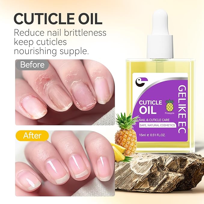 gelike ec Cuticle Cream Nail Treatment: Organic Natural Balm Moisturizing Repair Cuticles - Quick Absorption Deeply Nourish Nails for Frequent Hand Use Light Peach Scent 20g